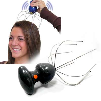 Hot Selling Stainless Steel Mini Electric Scalp Massage Promote Blood Circulation Brush Head Massager with Magnetic beads